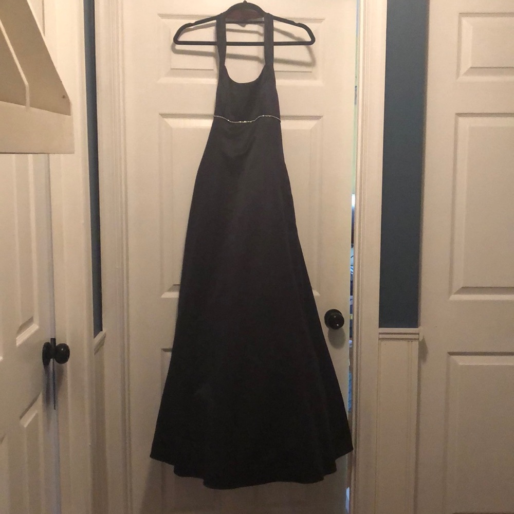 Modern Regency Style Navy Blue Halter